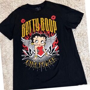 Fleischer Studios Betty Boop Girl Power Graphic T Shirt Black‎ Large